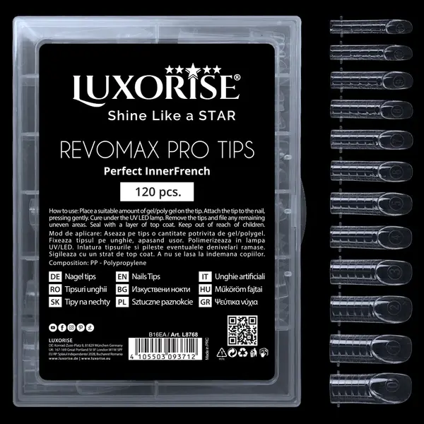 Tipsuri Profesionale Reutilizabile REVOMAX PRO TIPS Perfect InnerFrench LUXORISE, 120pcs