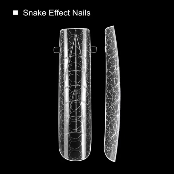 Tipsuri Reutilizabile Patrate Full 3D Snake Skin 120 Buc