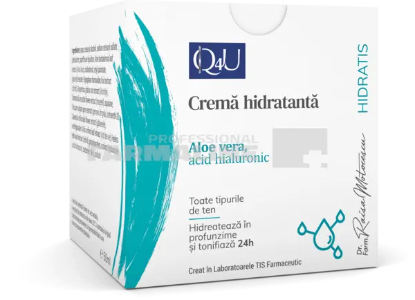 Tis Q4U Crema hidratanta cu Aloe Vera si Acid Hialuronic 50 ml