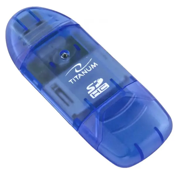 Titanum Cititor carduri TITANUM TA101B, extern, USB 2.0, viteza transfer 480 Mb/s, Albastru