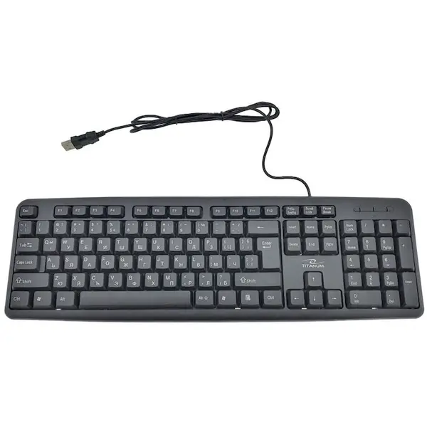 Titanum Tastatura standard Titanum TK101BG cu fir, USB, 104 taste, Layout Bulgaria, tastatura BG, Negru