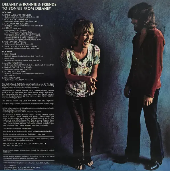 To Bonnie From Delaney - Vinyl | Delaney & Bonnie & Friends