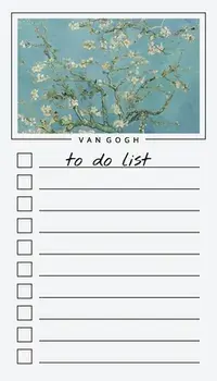 To Do List Notepad: Van Gogh Paintings, Checklist, Task Planner for Grocery Shopping, Planning, Organizing, Paperback/***