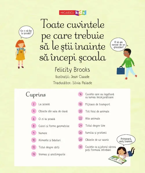 Toate cuvintele pe care trebuie sa le stii inainte sa incepi scoala | Felicity Brooks