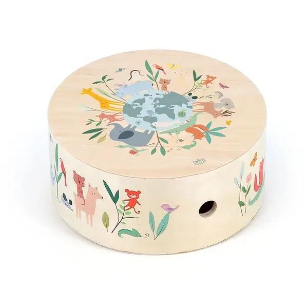 Toba cajon din lemn - Design animale - Vilac
