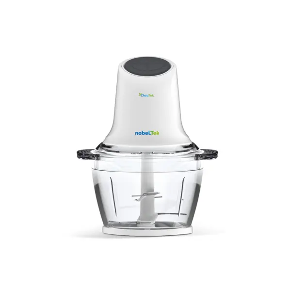 Tocator nobeLTek, 300 W, capacitate 1 litru, 4 lame durabile, buton pornire/oprire, vibratii reduse, zgomot redus, Alb