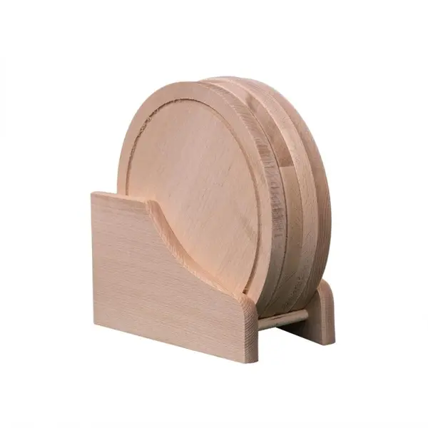 Tocator Rotund cu Suport, Bej, 4 Bucati
