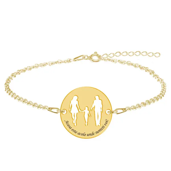 Together - Bratara personalizata din argint 925 placat cu aur galben 24K -banut