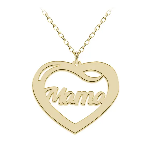 Tokyo - Colier din argint 925 placat cu aur galben 24K cu inimioara personalizata