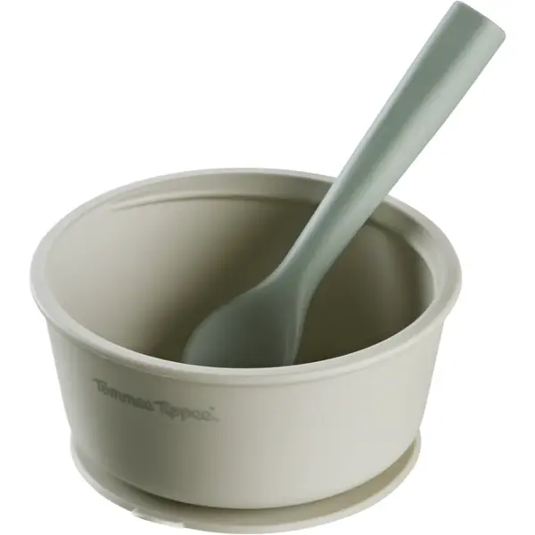 Tommee Tippee EasiStick™ Silicone Bowl & Spoon bol din silicon cu ventuză 4m+ Green 1 buc