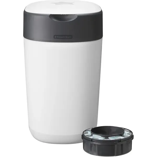 Tommee Tippee Twist & Click White coș pentru scutece + casetă pentru coș 1 buc