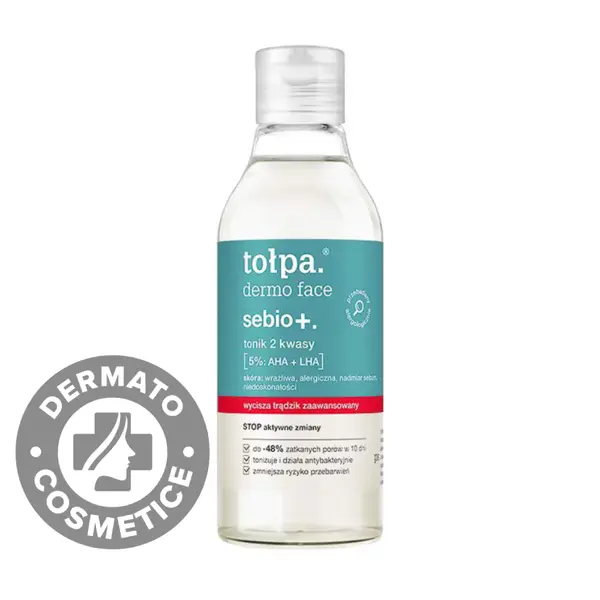 Toner cu AHA + LHA pentru ten gras si acneic Dermo Face Sebio+, 200ml, Tołpa