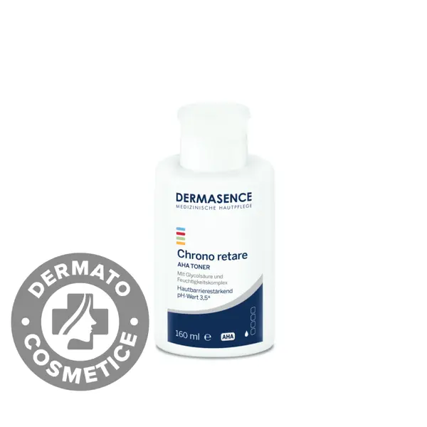Toner exfoliant bland pentru ten matur cu acizi din fructe Chrono Retare AHA 50+, 160ml, Dermasence