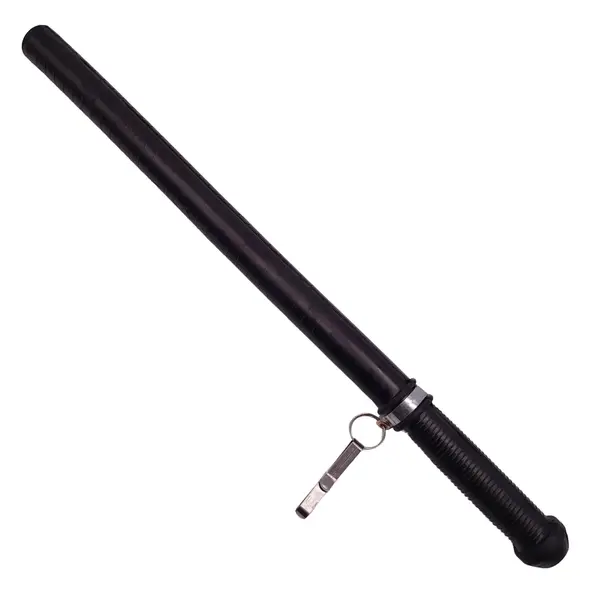 Tonfa autoaparare DEPOX , Police Force, cauciuc, 50 cm, negru, agatatoare inclusa