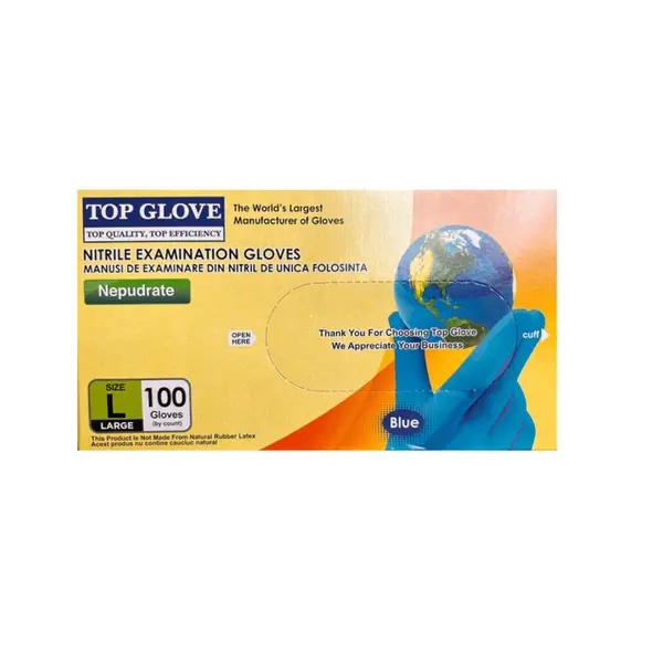 Top Glove Manusi examinare L nitril albastru nepudrate