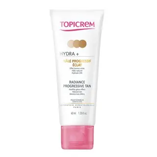 Topicrem HYDRA+ Radiance Progressive Tan cremă de ten pentru o piele luminoasă și uniformă 40 ml