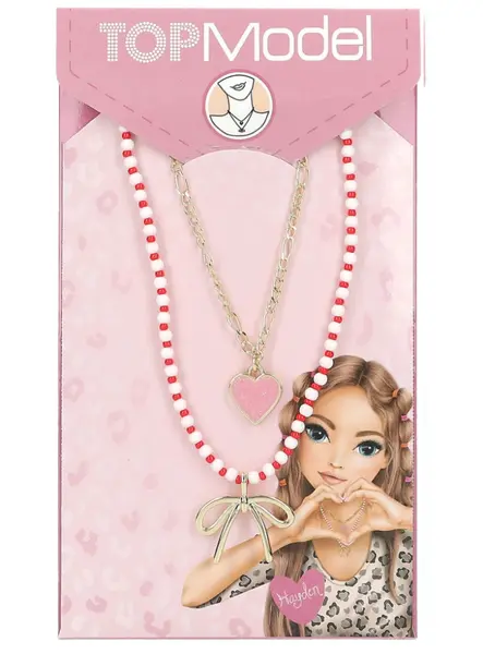 Topmodel Double Layer Necklace Leohearth Gold Pink White Red