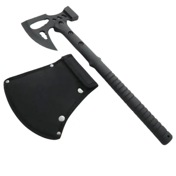 Topor DEPOX , Unleashed Viking, otel inoxidabil, negru, 42 cm, teaca inclusa