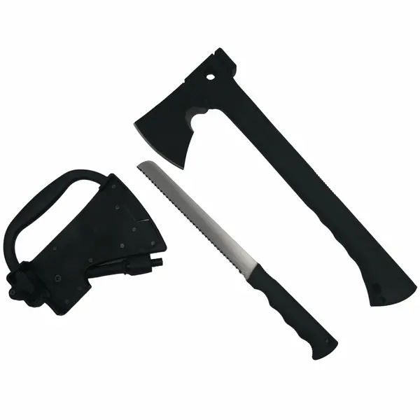 Topor Survivor DEPOX , Futuristic Survival, otel inoxidabil, negru, 35.5 cm, teaca inclusa