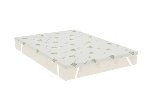 Topper Aloe Vera, cu elastic, husa detasabila si lavabila 140 x 190 x 5 cm fermitate medie