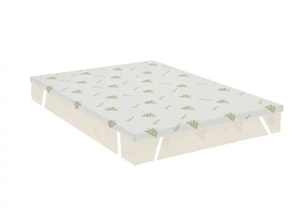 Topper Aloe Vera, cu elastic si husa detasabila 160 x 200 x 5 cm fermitate medie