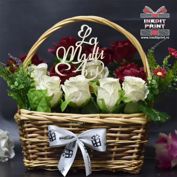 Topper Pentru Flori TF149 SET (50 BUC) Lemn natur, 15x15cm