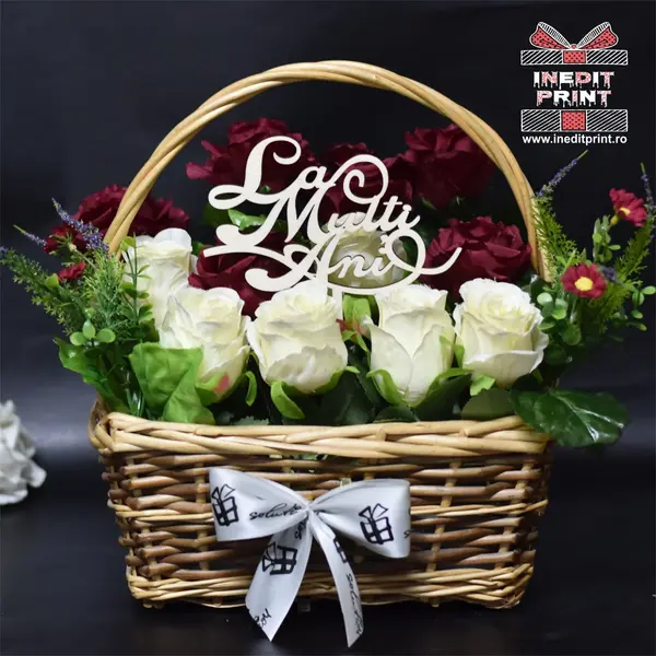 Topper Pentru Flori TF31 Lemn natur, 10x10cm