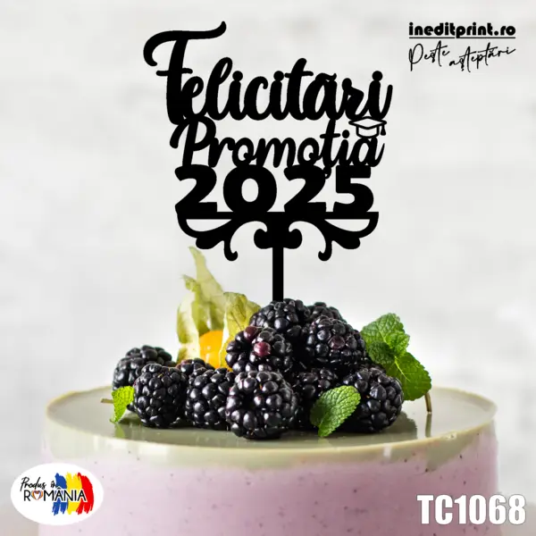 Topper Tort Absolvire TC1068 Lemn natur, 10x10cm