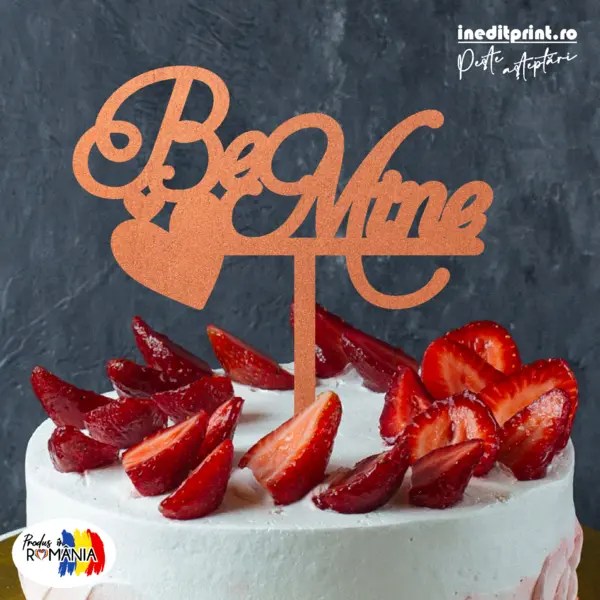 Topper tort Be mine TC528 Lemn natur, 10x10cm