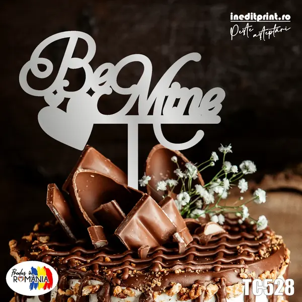 Topper tort Be mine TC528 Lemn natur, 20x20cm