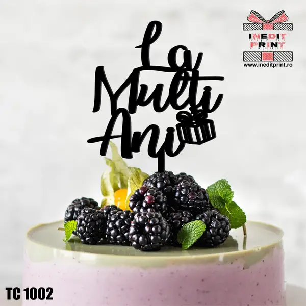 Topper Tort La multi ani TC1002 Lemn natur, 16x16cm