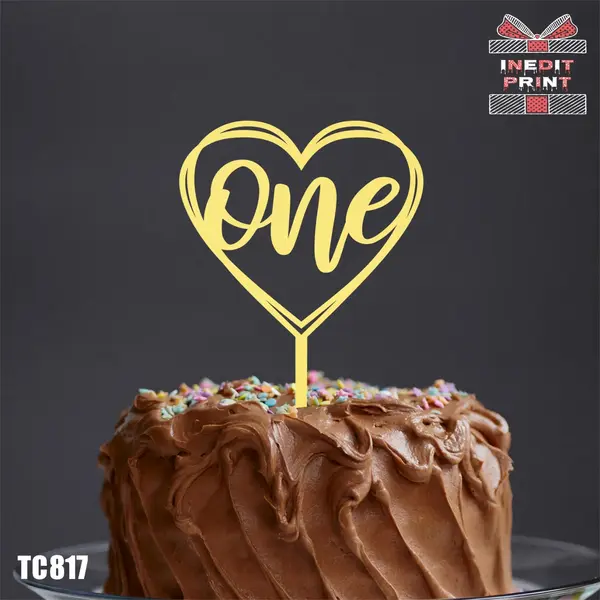 Topper Tort One TC817 Lemn natur, 16x16cm