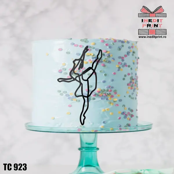 Topper Tort Oneline Balerina TC923 Plexiglas negru, 8x15cm