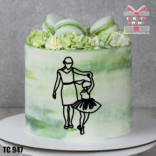 Topper Tort Oneline Balet TC947 Oglindă roz, 9x15cm