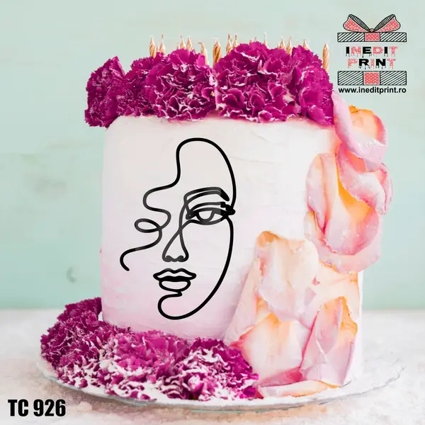 Topper Tort Oneline Girl TC926 Oglindă aurie, 9x15 cm