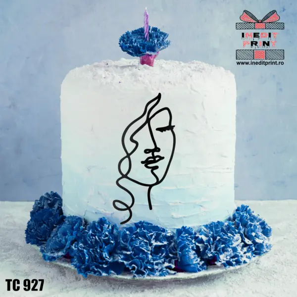 Topper Tort Oneline Girl TC927 Oglindă argintie, 7x15 cm