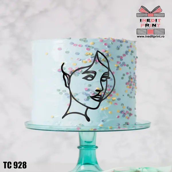 Topper Tort Oneline Girl TC928 Oglindă roz, 11x15 cm