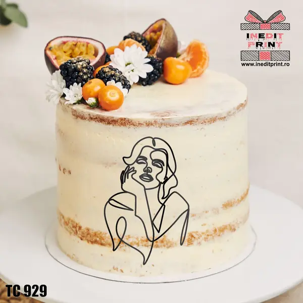 Topper Tort Oneline Girl TC929 Oglindă argintie, 10x15cm