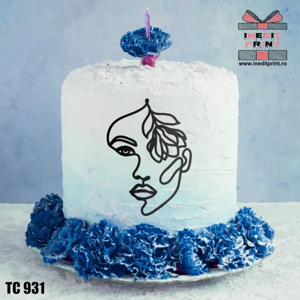 Topper Tort Oneline Girl TC931 Oglindă roz, 10x15 cm