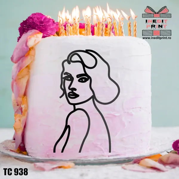 Topper Tort Oneline Girl TC938 Plexiglas negru, 9x15cm