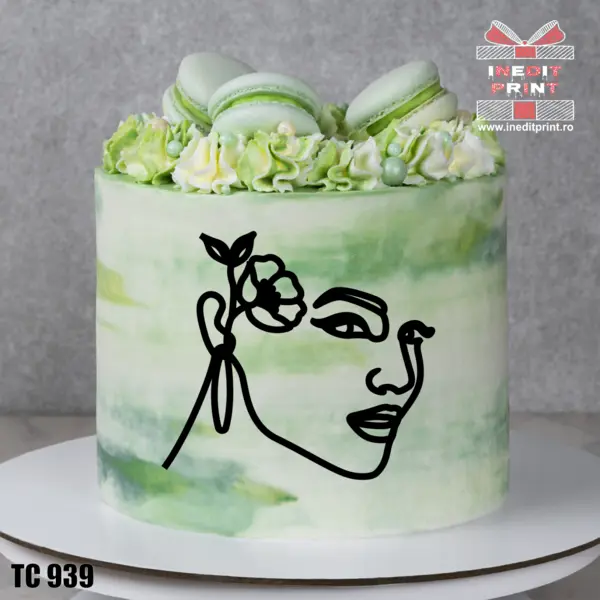 Topper Tort Oneline Girl TC939 Oglindă roz, 13x11cm