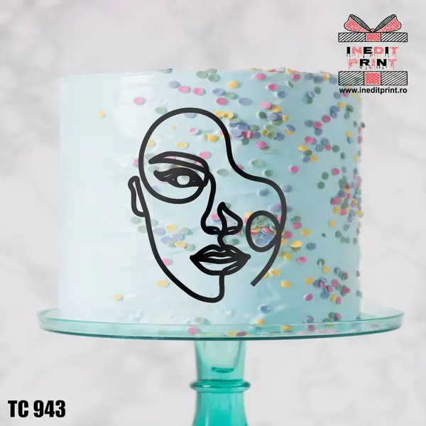 Topper Tort Oneline Girl TC943 Oglindă roz, 12x15cm