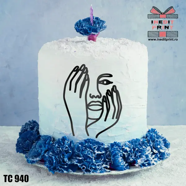 Topper Tort Oneline Hands TC940 Plexiglas negru, 11x15cm
