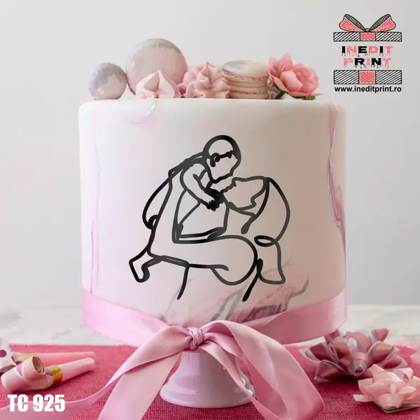 Topper Tort Oneline Mamica TC925 Oglindă aurie, 13x13 cm