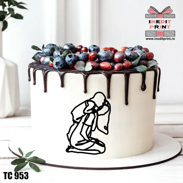Topper Tort Oneline MamicaTC953 Plexiglas negru, 10x15cm
