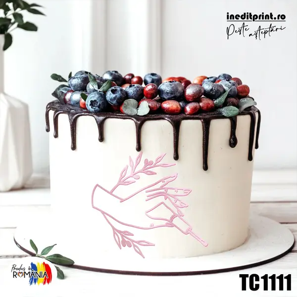 Topper Tort Oneline Personalizat Manichiura TC1111 13 cm