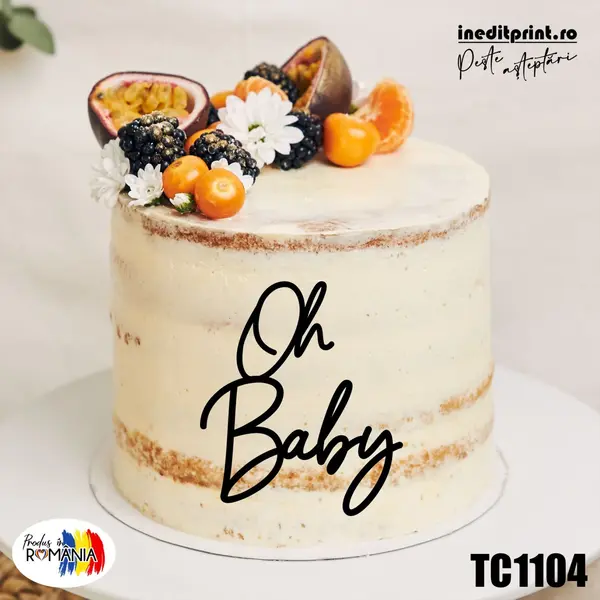 Topper Tort Oneline Personalizat Oh Baby TC1104 13 cm