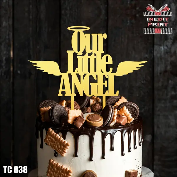 Topper Tort Our Little Angel TC 838 Lemn natur, 16x16cm