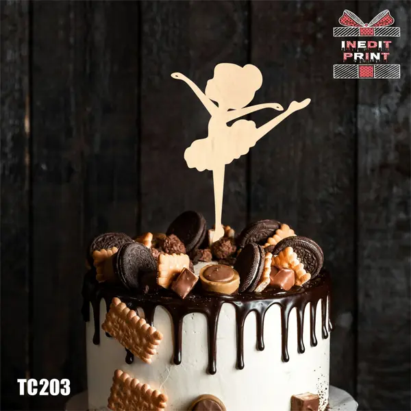Topper Tort personalizat Balerina TC203 16x16cm