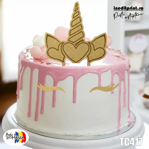 Topper Tort Personalizat TC417 Lemn natur, 20x20